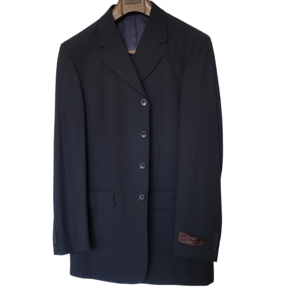 NWT Tiglio Navy Wool Suit Coat
